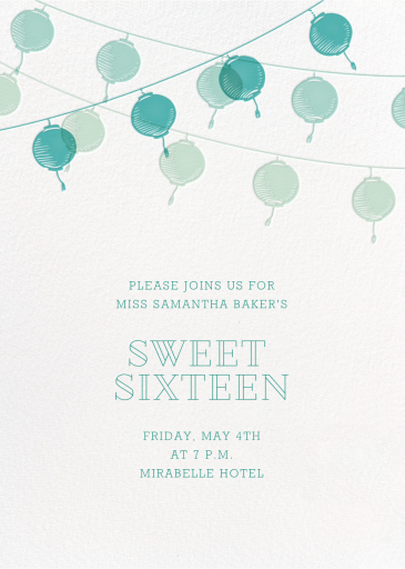 Golden String Lanterns - Sweet 16 Invitation by Paperless Post