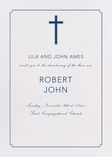 Indented Rounded Corners Tall - Baptism & Christening Invitation by Paperless Post