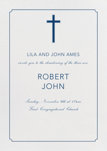 Indented Rounded Corners Tall - First Communion Invitation by Paperless Post