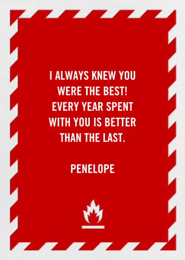 Fire Extinguisher - Anniversary Card by Paperless Post - Back