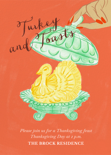 Retro Turkey Butter Dish Invitation