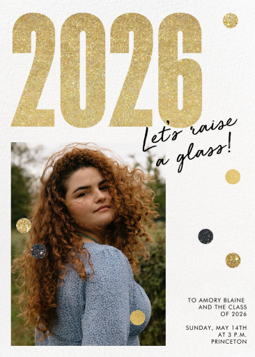 Photo Gold Glitter 2026 Invitation
