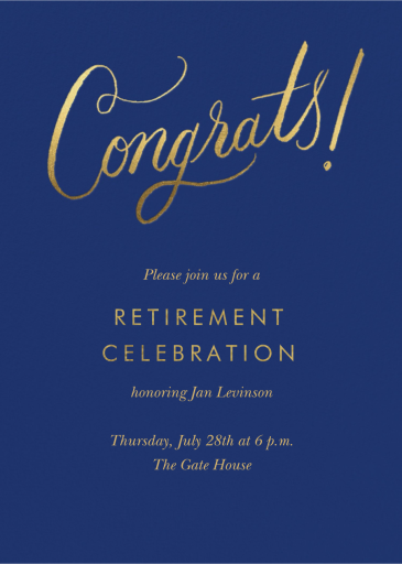 Golden Congrats - Invitation by Rifle Paper Co.