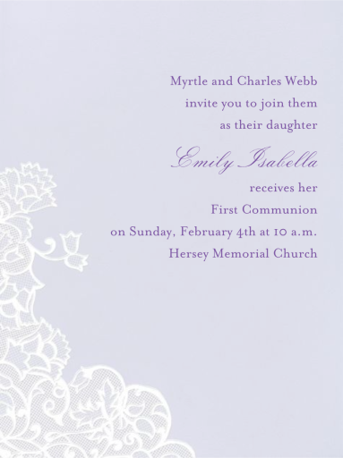 Chantilly - First Communion Invitation by Paperless Post