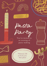 Pasta on Pasta - Party Invitation by Maisy Summer
