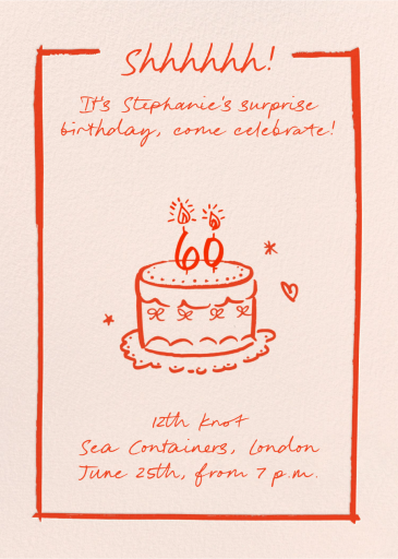 Petit Gâteau - 60th Birthday Invitation by Pulp Templates Co.