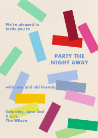Falling Blocks - Cocktail Party Invitation by Gold Rush Paper