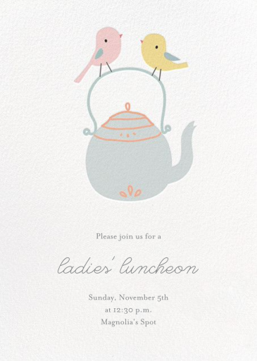 Tweeting Over Teatime - Birthday Invitation by Little Cube