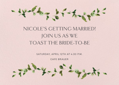 Greenery Wreath Pink Invitation