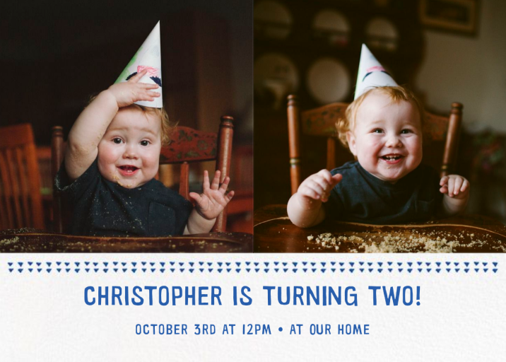 Triangles Splitscreen - First Birthday Invitation by Paperless Post