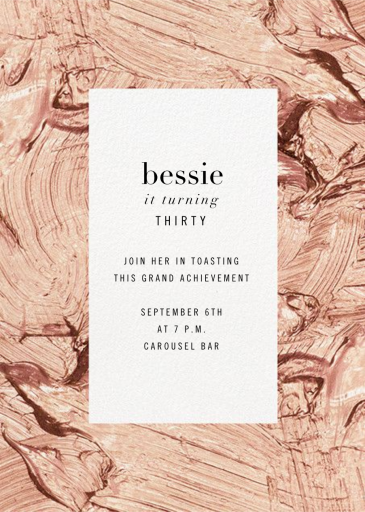 Gypsum (Tall) - Birthday Invitation by Kelly Wearstler