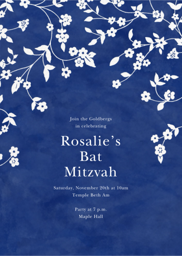 Floral Trellis II - Bar & Bat Mitzvah Invitation by Oscar de la Renta