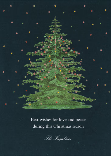 Lit Christmas Spruce - Business Holiday Card by John Derian