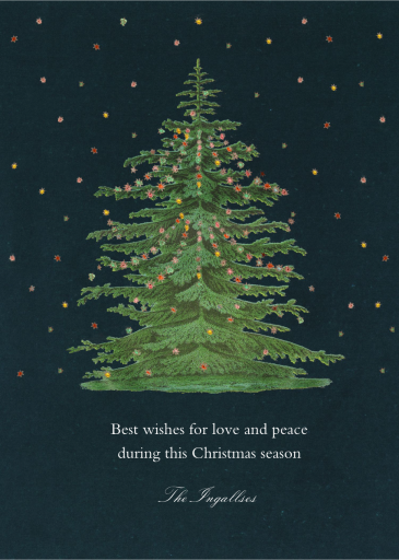 Lit Christmas Spruce - Greeting Card by John Derian
