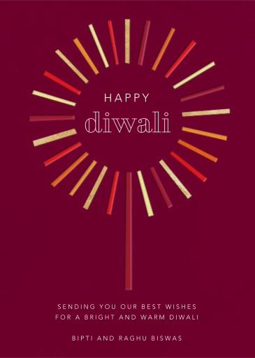 Year of the Sparkler - Diwali Card by Paperless Post