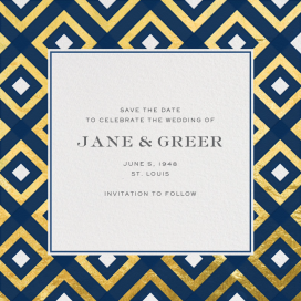 Gold Diamond Tile - Save the Date by Jonathan Adler