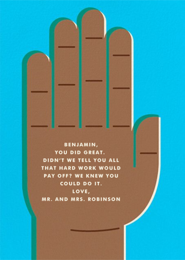 High 5 - Congratulations Card by The Indigo Bunting - Back