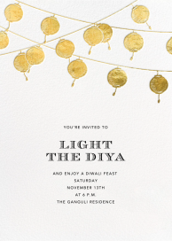 Golden String Lanterns - Diwali Invitation by Paperless Post