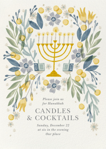 Floral Hanukkah - Hanukkah Invitation by Paperless Post