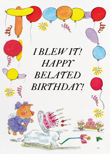 Piggy Bash (Greeting) - Birthday Card by Richard Scarry