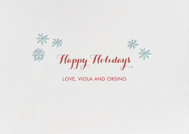 Snowflake Happy Holidays by Linda and Harriett - Back