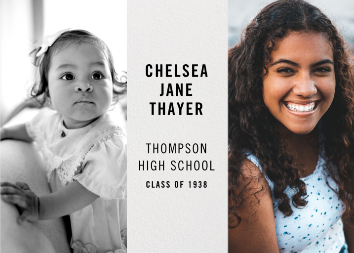 Then and Now (Photo) - Graduation Announcement by Paperless Post