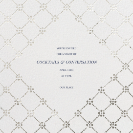 Pearl Embroidery (Square) - Dinner Party Invitation by Oscar de la Renta