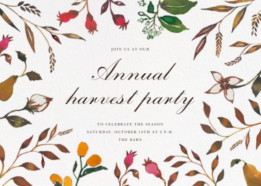 Harvest Market (Horizontal) - Get-Together Invitation by Happy Menocal