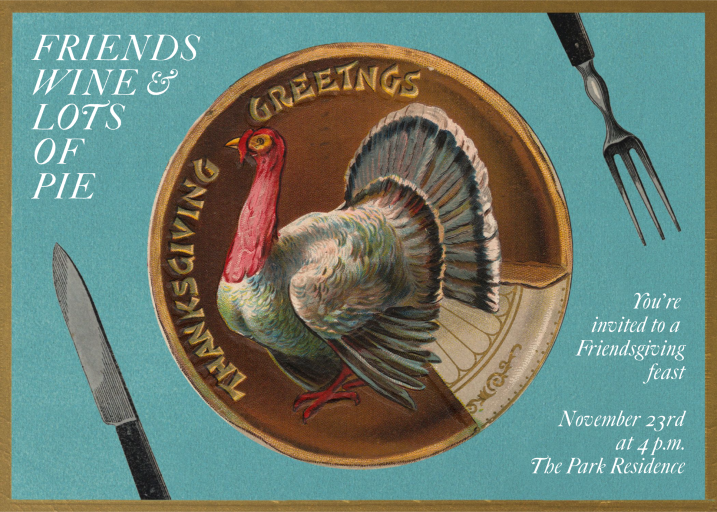 Vintage Turkey Plate Invitation