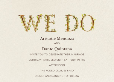 Twining Proposal - Wedding Invitation by Felix Doolittle