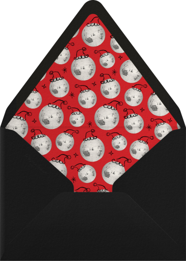 Disco Santa Holiday Invitation Envelope