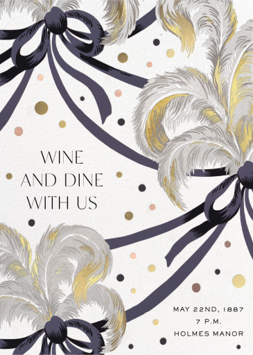 Fleur de Plume - Cocktail Party Invitation by Schumacher