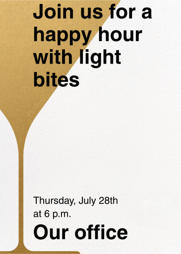 Gold Glass - Happy Hour Invitation by Paperless Post