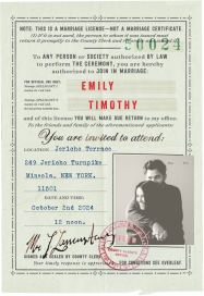 License to Wed - Wedding Invitation by Annie Atkins