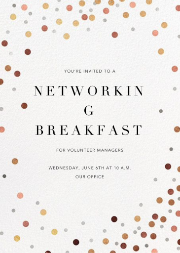 Coriandoli - Networking Event Invitation by Paperless Post