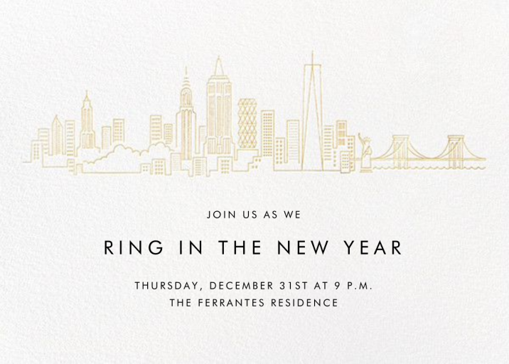 City Skyline View - New Year's Eve Invitation by Paperless Post