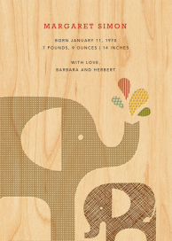 Elephant and Baby - Birth Announcement by Petit Collage
