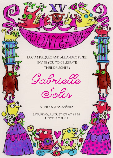 Quinceañera Doodles - Quinceañera Invitation by Gentle Thrills