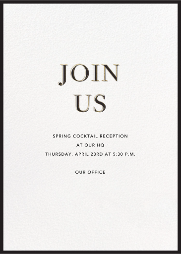 Out of Line - Cocktail Party Invitation by Sugar Paper