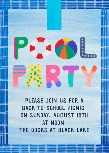 Pool Party - Back to School Invitation by Paperless Post