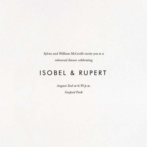 Heather and Lace Photo (Square) - Rehearsal Dinner Invitation by Rifle Paper Co. - Back