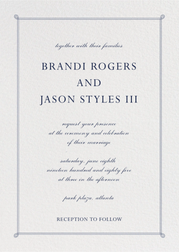 Double Loop Frame I - Invitation by Paperless Post