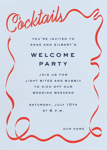 Cocktail Ribbon - Welcome Party Invitation by Cheree Berry Paper & Design