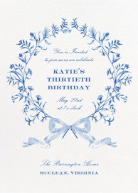 Blue Wreath (Riley Sheehey) - Birthday Invitation by Dogwood Hill