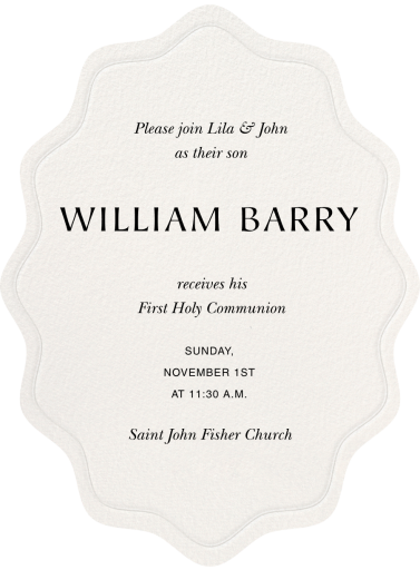 Embossed Cutout - First Communion Invitation by Paperless Post