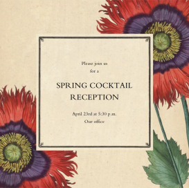 Derian Poppies - Cocktail Party Invitation by John Derian