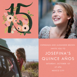 Botanic Numerals Multi-Photo - Quinceañera Invitation by Rifle Paper Co.