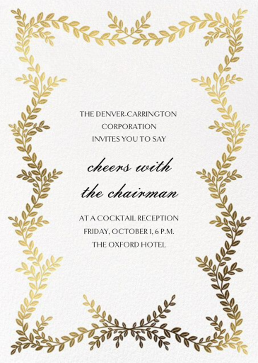 Gold Leaves - Corporate Reception Invitation by Paperless Post