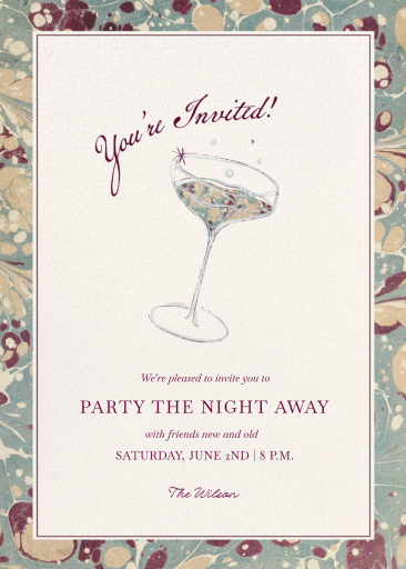 Marbled Toast - Party Invitation by Ten Story Stationery