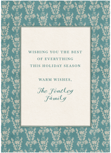 Baroque Backdrop - Holiday Card by Fin Fellowes - Back